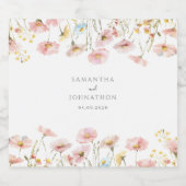 Blush Pink Wildblume Bloral Wedding Schaumweinetikett (Einzelnes Label)
