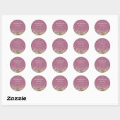 Blush Pink Wildblume Butterflies Hochzeitsticker Runder Aufkleber (Blatt)