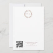 Blush Pink Wildblume Eleganter QR Code Hochzeit Einladung (Rückseite)