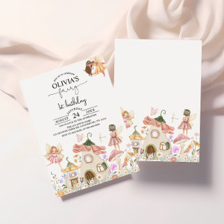 Blush Pink Wildblume Fairy 1. Geburtstag Einladung