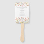 Blush Pink Wildblume Hochzeitsprogramm Hand Fan Fächer (Vorderseite)