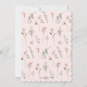 Blush Pink Wildblume Kleine Miss Onederful Foto Einladung (Rückseite)