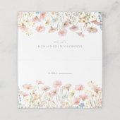 Blush Pink Wildblume Meadow Wedding Platzkarte (Außenseite Aufgefaltet)