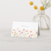 Blush Pink Wildblume Meadow Wedding Platzkarte (Vorderseite)