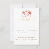 Blush Pink Wildblume Wedding RSVP Card Karte (Vorderseite)