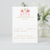 Blush Pink Wildblume Wedding RSVP Card Karte (Stehend Vorderseite)