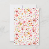 Blush Pink Wildblume Wedding RSVP Card Karte (Rückseite)