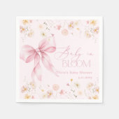 Blush Pink Wildblumen Bow Baby in Blüte Serviette (Vorderseite)