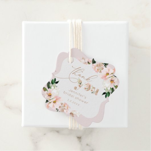 Blush pink Wildblumen Briddy danke Geschenkanhänger (Beispiel)