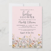 Blush Pink Wildflower Baby Shower Einladung (Vorderseite)