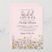 Blush Pink Wildflower Bridal Shower Einladung (Vorne/Hinten)