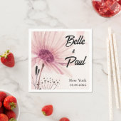 Blush Pink Wildflower Personalized Wedding Napkin Serviette (Beispiel)