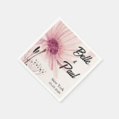 Blush Pink Wildflower Personalized Wedding Napkin Serviette (Ecke)