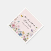 Blush Pink Wildflowers Bridal Shower Invitation Serviette (Ecke)