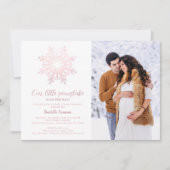 Blush Pink Winter Baby Dusche Foto laden ein Einladung (Vorderseite)