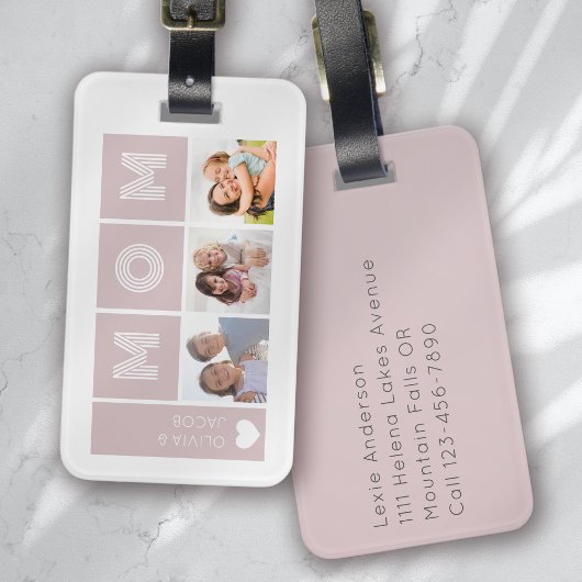 Blush Pink Wir Liebe Sie Mama Fotos Gepäckanhänger