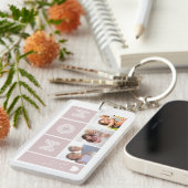 Blush Pink Wir Liebe Sie Mama Fotos Schlüsselanhänger (Vorderseite rechts)