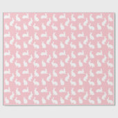 Blush Pink With White Bunny Pattern Lovely Easter Geschenkpapier (Flach)