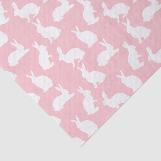 Blush Pink With White Bunny Pattern Pretty Easter Seidenpapier (Ausschnitt)