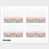 Blush Pink Wood Lace Rustic Rechteckiger Aufkleber (Blatt)
