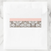 Blush Pink Wood Lace Rustic Rechteckiger Aufkleber (Tasche)