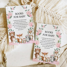 Blush Pink Woodland Animal Books for Baby Girl