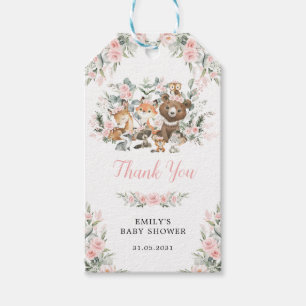 Blush Pink Woodland Animals Girl Baby Dusche Geschenkanhänger