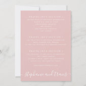 Blush Pink World Map Thema Hochzeit Einladung (Rückseite)