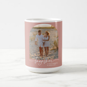 Blush Pink Zusammen Typografie Paar Valentinstag Kaffeetasse