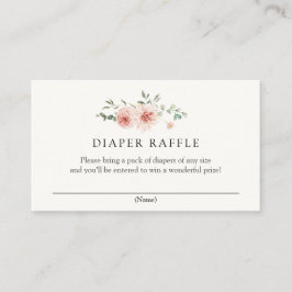 Blush Pinks Florals und Greenery Diaper Raffle Begleitkarte