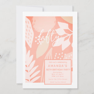 Blush Pinks Natur 50. Geburtstag Einladung