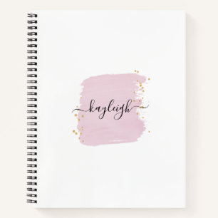 Blush Pinselstriche Gold Punkte Notizblock