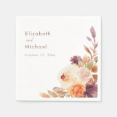 Blush & Plum Fall Floral Wedding Paper Serviette (Vorderseite)