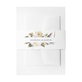 Blush Plum Floral Bouquet Einladungsbanderole