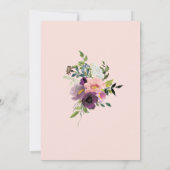 Blush Plum Floral Geometric Lila Moderne Grüne Einladung (Rückseite)