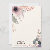 🌹 Blush & Plum Floral Hochzeit Einladung 💐 💒 (Rückseite)