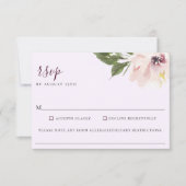Blush Plum Floral Wedding Food Allergy RSVP Card (Vorderseite)