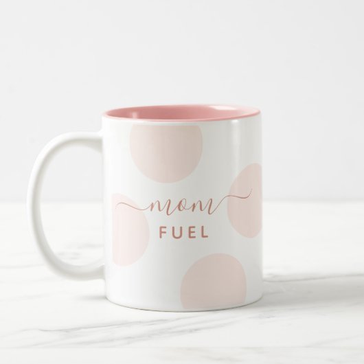 Blush Polka Dot | Einfache personalisierte Umarmun Zweifarbige Tasse (Links)