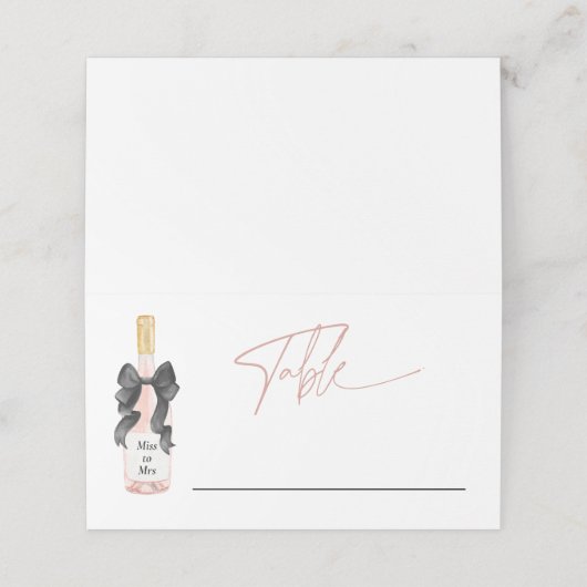 Blush Pop Das Champagner-Brautparty Platzkarte (Außenseite Aufgefaltet)