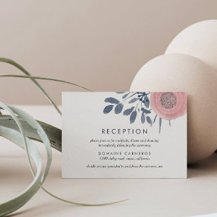 Blush Poppies Hochzeitsempfang Begleitkarte