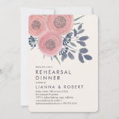 Blush Poppies Probe Abendessen Einladung (Vorderseite)
