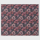 Blush Poppies und Lila Foliage Geschenkpapier (Flach)