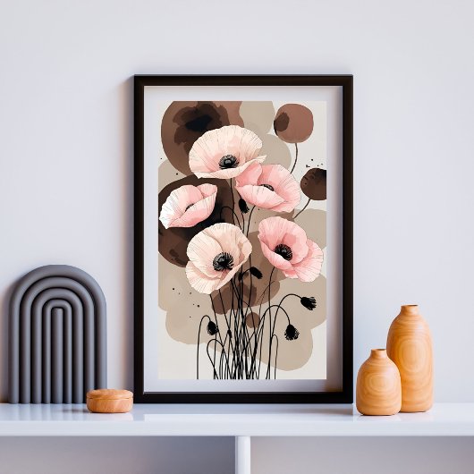 Blush Poppy Botanische Printwerbung 2 Poster