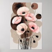 Blush Poppy Botanische Printwerbung 2 Poster (Vorne)
