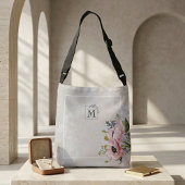 Blush Poppy Floral Bride | Elegant Personalized Tragetaschen Mit Langen Trägern