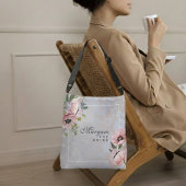 Blush Poppy Floral Bride | Elegant Personalized Tragetaschen Mit Langen Trägern
