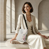 Blush Poppy Floral Bride | Elegant Personalized Tragetaschen Mit Langen Trägern