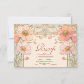 Blush Poppy Quinceañera Celebration RSVP Karte (Vorderseite)