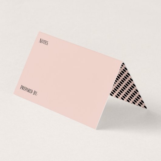 Blush Potluck Dish Rezept Zent Cards, Polka Dots Visitenkarten (Rückseite)