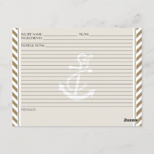 Blush Preppy Zickzack Strip Moderner Nautical Anke Postkarte (Rückseite)